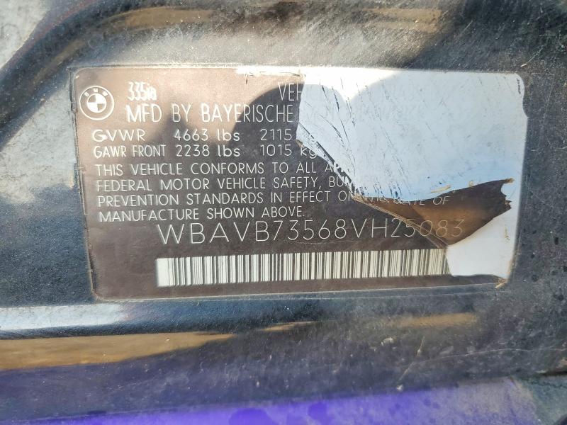 2008 Bmw 335 მანქანა იყიდება აუქციონზე, vin: WBAVB73568VH25083, აუქციონის ნომერი: 76232115