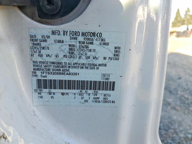 2009 Ford F250 მანქანა იყიდება აუქციონზე, vin: 1FTSX20589EA83351, აუქციონის ნომერი: 75113275