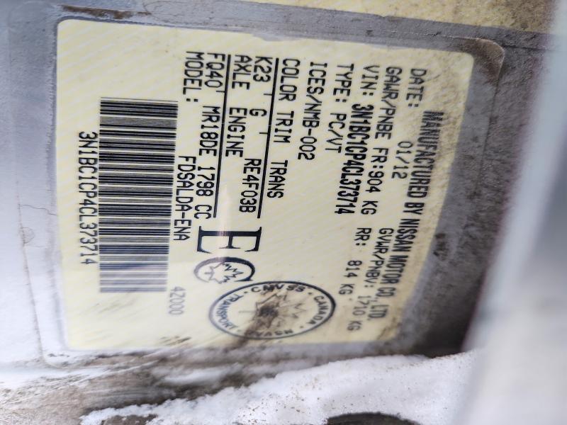 73952805 :رقم المزاد ، 3N1BC1CP4CL373714 vin ، 2012 Nissan Versa مزاد بيع