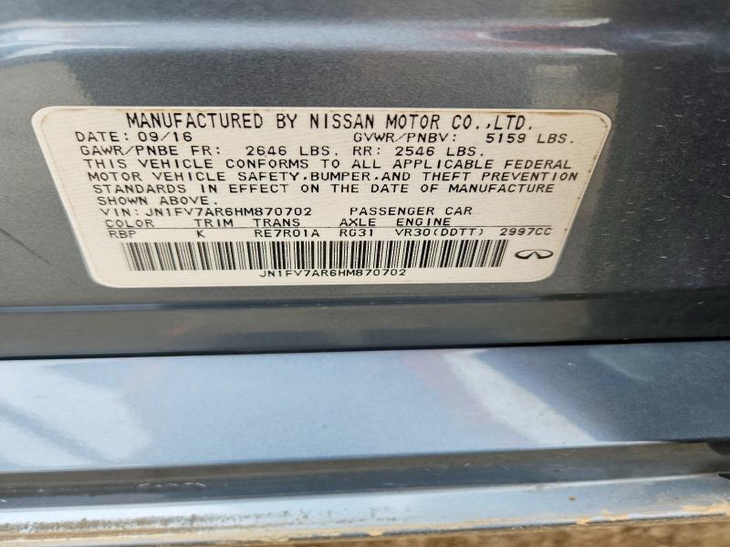 Продаж на аукціоні авто 2017 Infiniti Q50, vin: JN1FV7AR6HM870702, номер лоту: 79235275
