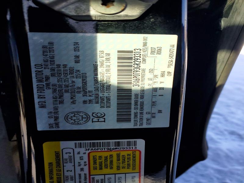 Aukcja sprzedaży 2016 Ford Fusion, vin: 3FA6P0T93GR293313, numer aukcji: 76462455