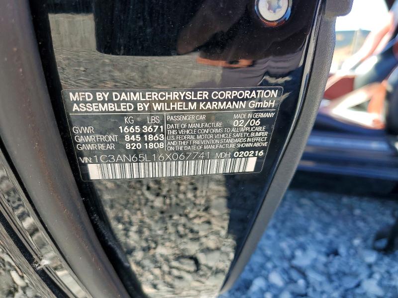 75692605 :رقم المزاد ، 1C3AN65L16X067741 vin ، 2006 Chrysler Crossfire مزاد بيع