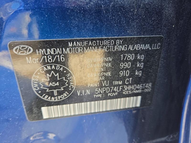 Aukcja sprzedaży 2017 Hyundai Elantra, vin: 5NPD74LF3HH046148, numer aukcji: 76703075