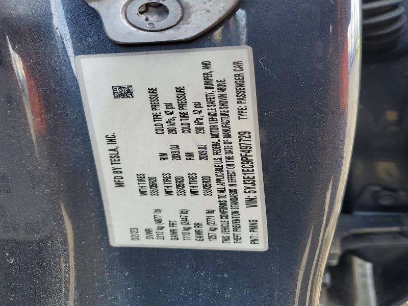 2023 Tesla Model 3 მანქანა იყიდება აუქციონზე, vin: 5YJ3E1EC9PF497729, აუქციონის ნომერი: 78764575