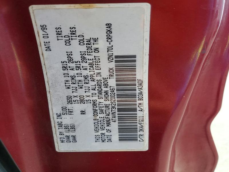 79481335 :رقم المزاد ، 4TAVN73K2SZ002467 vin ، 1995 Toyota Tacoma مزاد بيع