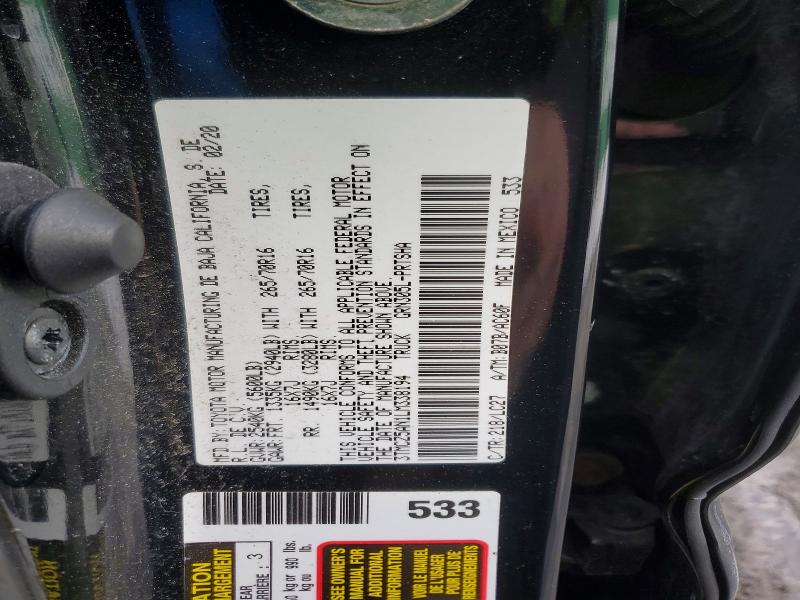 Продажа на аукционе авто 2020 Toyota Tacoma, vin: 3TMCZ5AN1LM338194, номер лота: 76930525