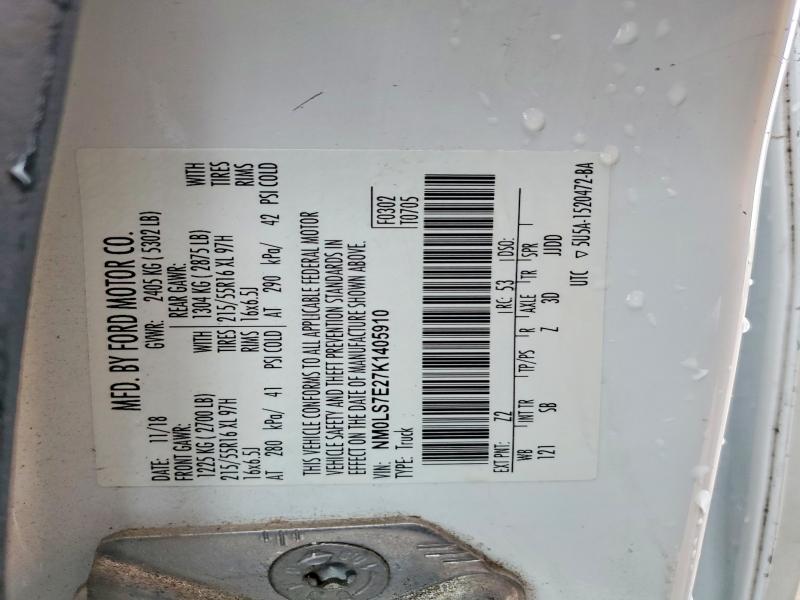 Продаж на аукціоні авто 2019 Ford Transit Connect, vin: NM0LS7E27K1405910, номер лоту: 77898415