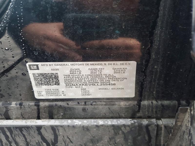 Aukcja sprzedaży 2020 Chevrolet Equinox, vin: 3GNAXKEV6LL255458, numer aukcji: 78602695