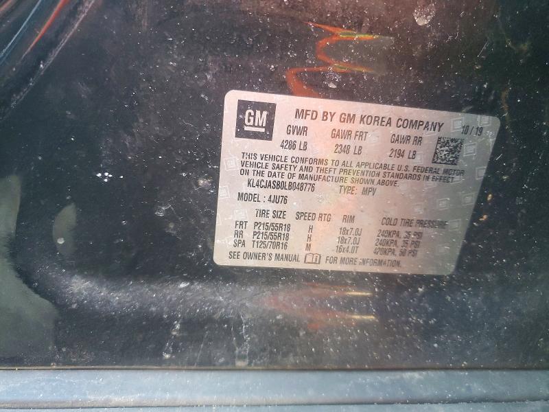 2020 Buick Encore მანქანა იყიდება აუქციონზე, vin: KL4CJASB0LB048776, აუქციონის ნომერი: 75359135