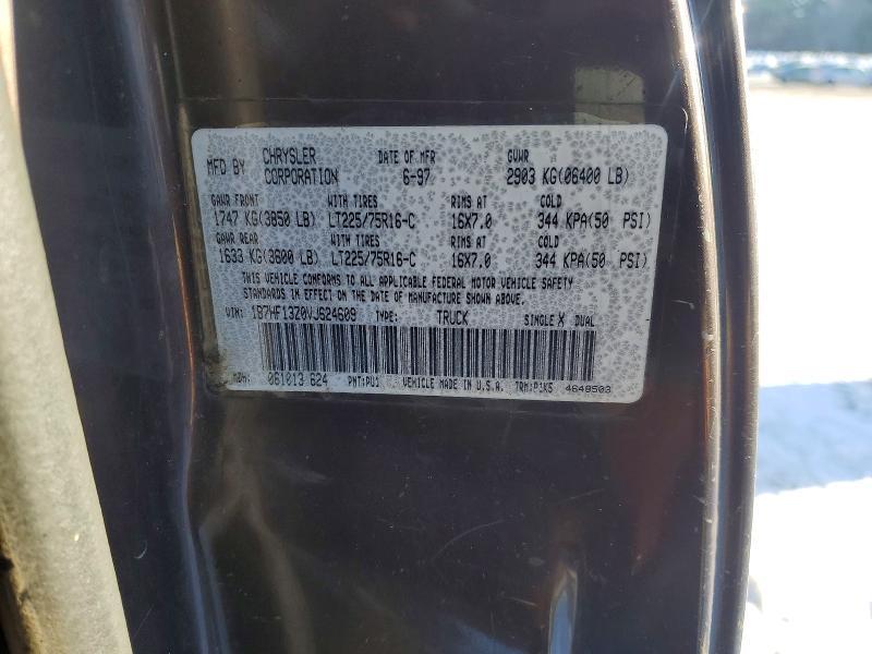 Продаж на аукціоні авто 1997 Dodge Ram 1500, vin: 1B7HF13Z0VJ624609, номер лоту: 76121665
