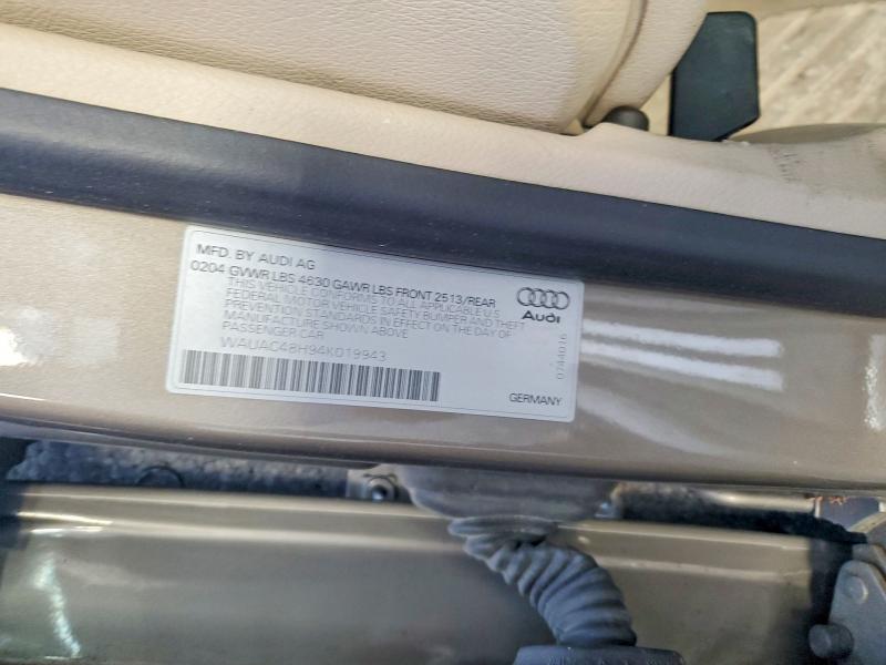 Продажа на аукционе авто 2004 Audi A4, vin: WAUAC48H94K019943, номер лота: 78078255