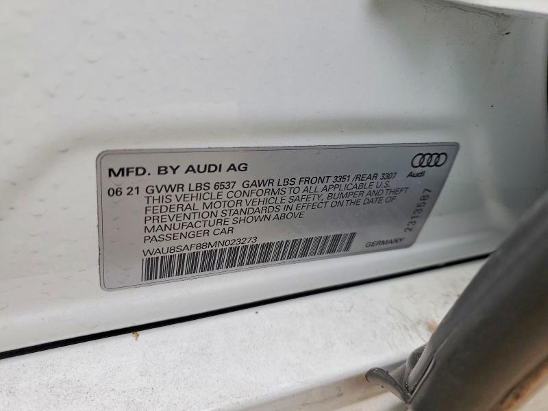78097615 :رقم المزاد ، WAU8SAF88MN023273 vin ، 2021 Audi S8 مزاد بيع