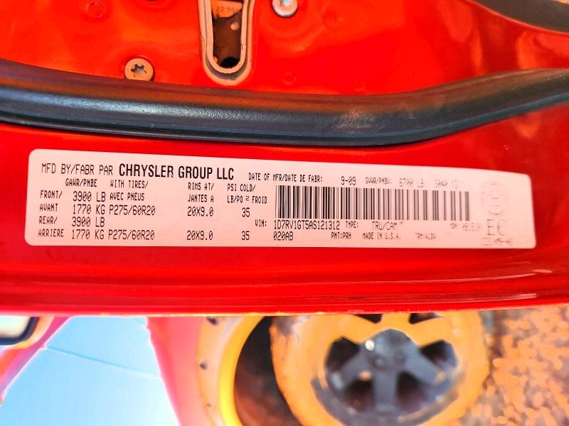 Продажа на аукционе авто 2010 Dodge Ram 1500, vin: 1D7RV1GT5AS121312, номер лота: 77225345