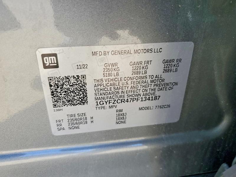 73788975 :رقم المزاد ، 1GYFZCR47PF134187 vin ، 2023 Cadillac Xt4 مزاد بيع