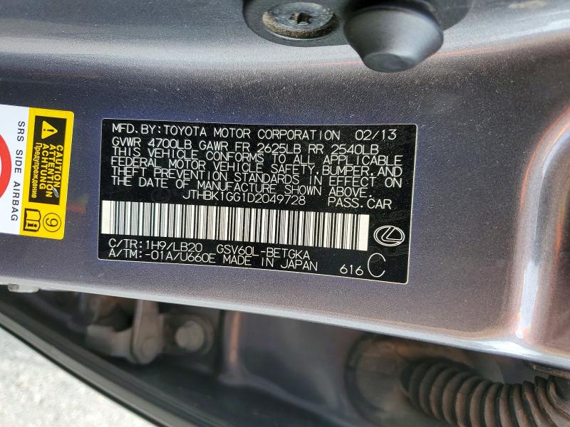 Продажа на аукционе авто 2013 Lexus Es 350, vin: JTHBK1GG1D2049728, номер лота: 74508635