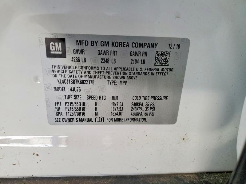 Aukcja sprzedaży 2019 Buick Encore, vin: KL4CJ1SB7KB822178, numer aukcji: 76648085