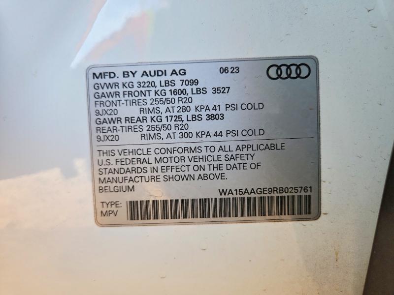 Aukcja sprzedaży 2024 Audi Q8 E-tron, vin: WA15AAGE9RB025761, numer aukcji: 77576995