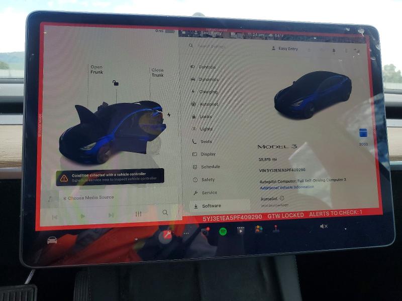 2023 Tesla Model 3 მანქანა იყიდება აუქციონზე, vin: 5YJ3E1EA5PF409290, აუქციონის ნომერი: 78656035
