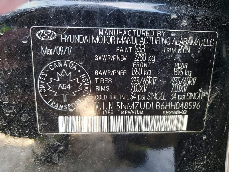 Aukcja sprzedaży 2017 Hyundai Santa Fe Sport, vin: 5NMZUDLB6HH048596, numer aukcji: 75577255