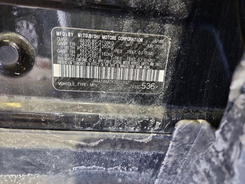 75579465 :رقم المزاد ، JA4AT4AA7KZ002332 vin ، 2019 Mitsubishi Eclipse Cross مزاد بيع