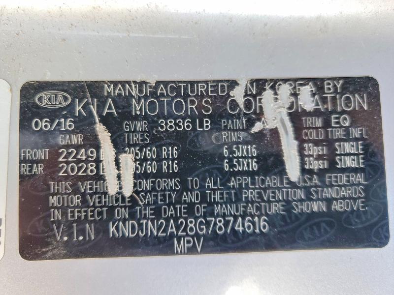2016 Kia Soul მანქანა იყიდება აუქციონზე, vin: KNDJN2A28G7874616, აუქციონის ნომერი: 78888455