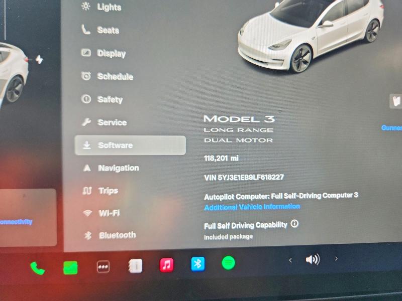 2020 Tesla Model 3 მანქანა იყიდება აუქციონზე, vin: 5YJ3E1EB9LF618227, აუქციონის ნომერი: 77505495