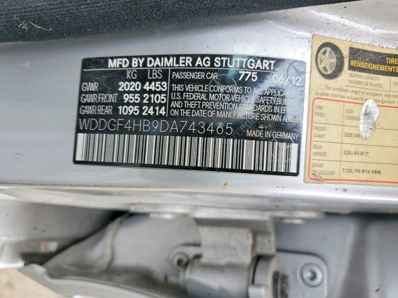 75649985 :رقم المزاد ، WDDGF4HB9DA743465 vin ، 2013 Mercedes-benz C مزاد بيع