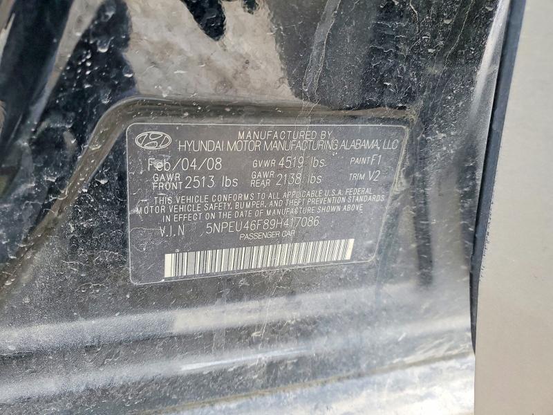 78312625 :رقم المزاد ، 5NPEU46F89H417086 vin ، 2009 Hyundai Sonata مزاد بيع