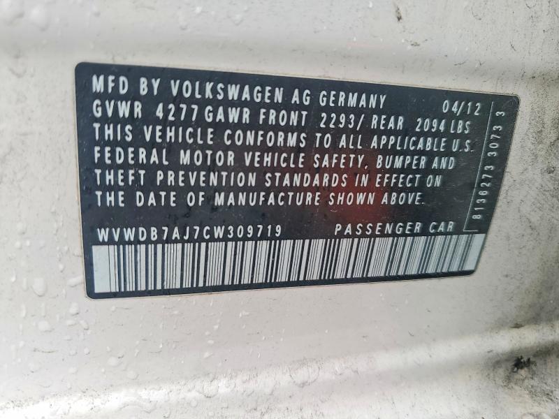 Aukcja sprzedaży 2012 Volkswagen Golf, vin: WVWDB7AJ7CW309719, numer aukcji: 77759785