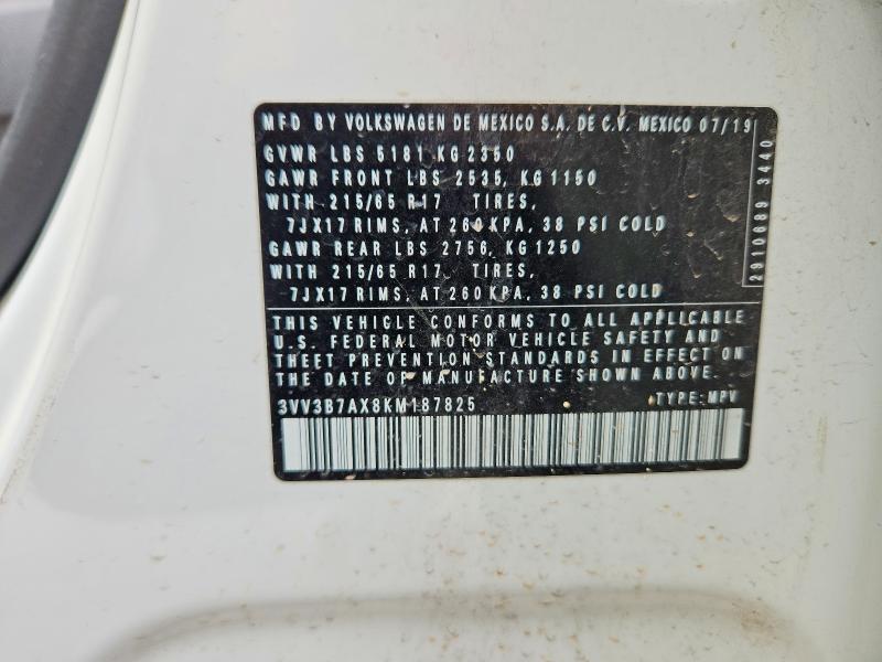 Продажа на аукционе авто 2019 Volkswagen Tiguan, vin: 3VV3B7AX8KM187825, номер лота: 74800915