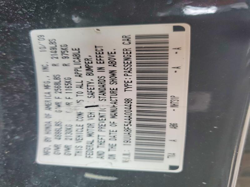 Aukcja sprzedaży 2010 Acura Tl, vin: 19UUA8F54AA004498, numer aukcji: 76528635