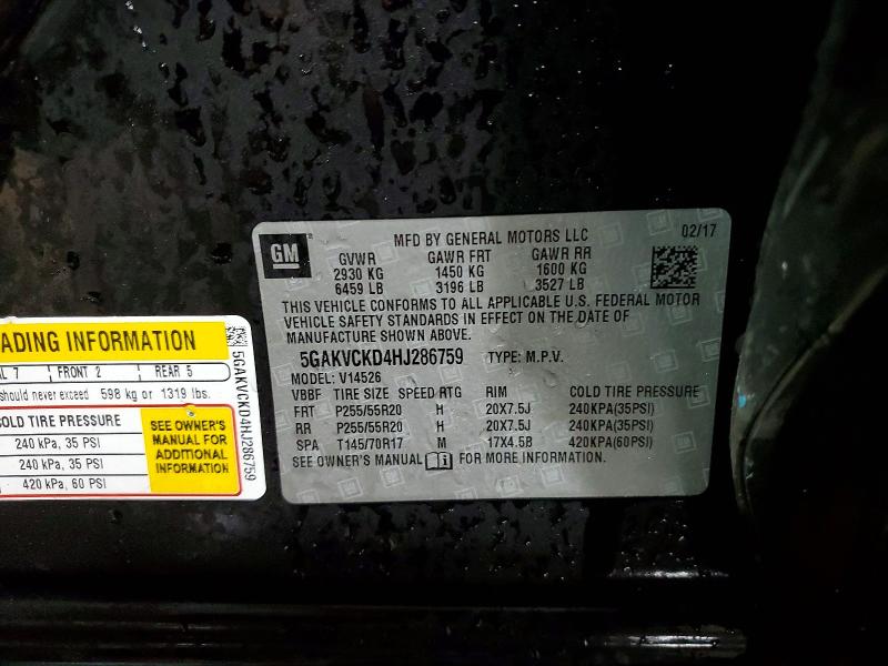 Aukcja sprzedaży 2017 Buick Enclave, vin: 5GAKVCKD4HJ286759, numer aukcji: 79005555