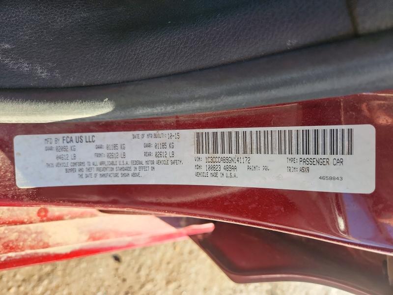 76281535 :رقم المزاد ، 1C3CCCAB9GN141172 vin ، 2016 Chrysler 200 مزاد بيع