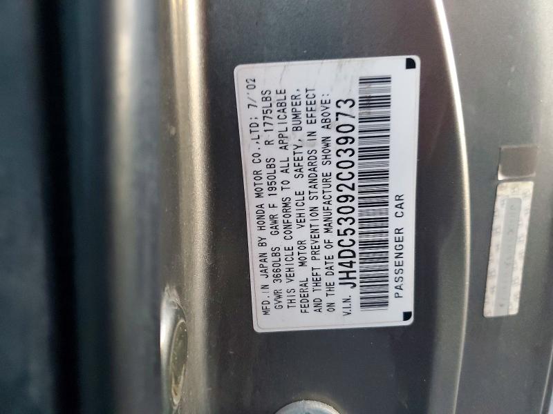 77618935 :رقم المزاد ، JH4DC53092C039073 vin ، 2002 Acura Rsx Type-s مزاد بيع