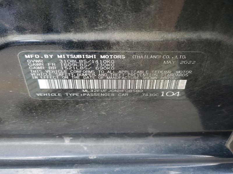 Продаж на аукціоні авто 2022 Mitsubishi Mirage, vin: ML32FUFJ0NHF08580, номер лоту: 78398825