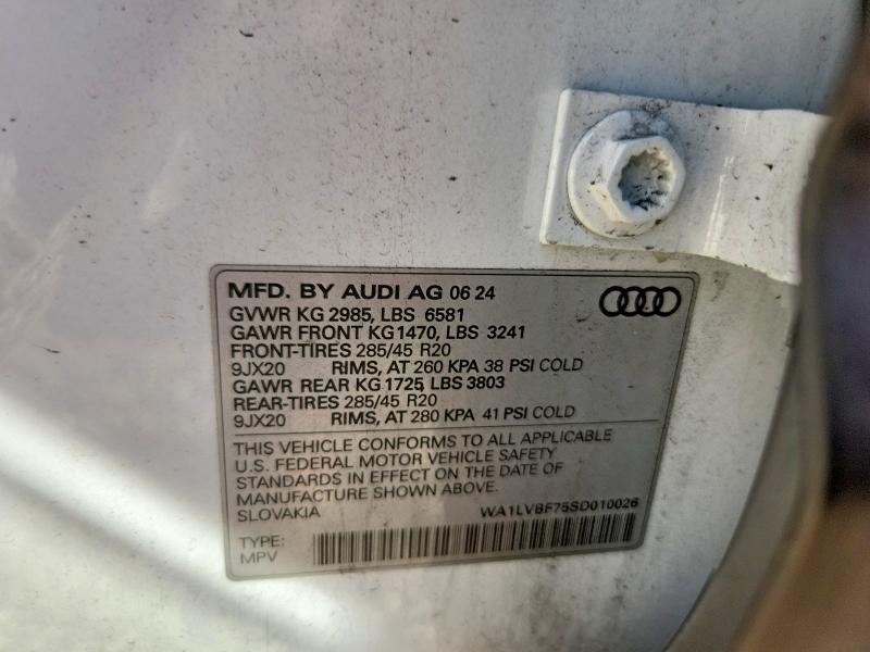 79400005 :رقم المزاد ، WA1LVBF75SD010026 vin ، 2025 Audi Q7 مزاد بيع