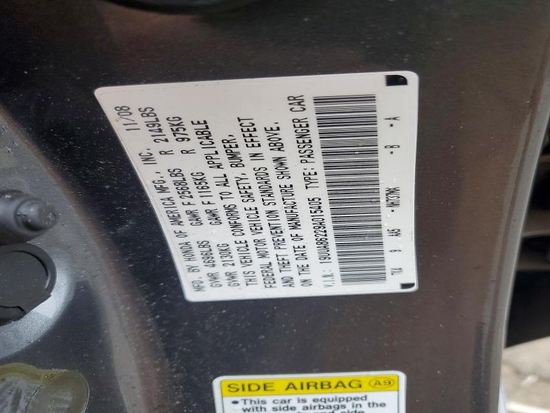 73727595 :رقم المزاد ، 19UUA86229A015405 vin ، 2009 Acura Tl مزاد بيع