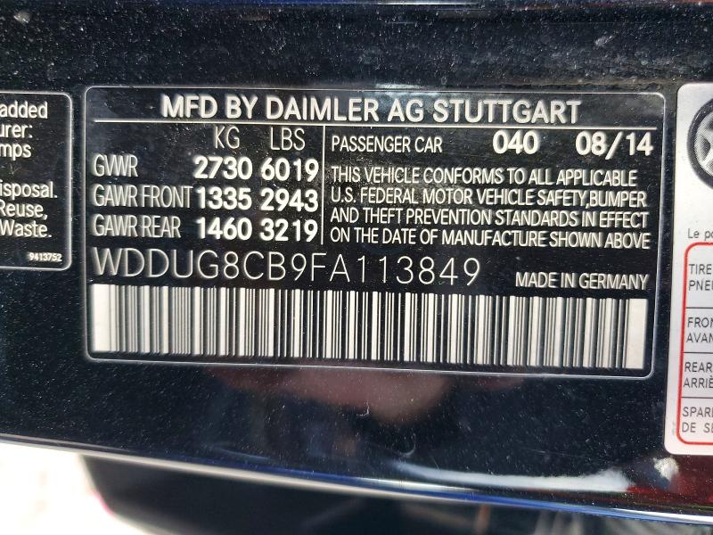 2015 Mercedes-benz S მანქანა იყიდება აუქციონზე, vin: WDDUG8CB9FA113849, აუქციონის ნომერი: 76493155