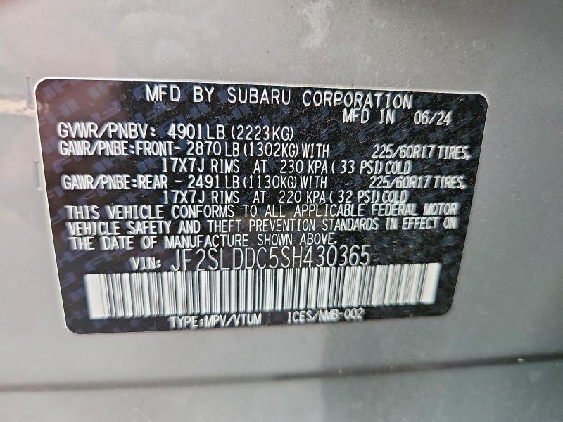 Продажа на аукционе авто 2025 Subaru Forester, vin: JF2SLDDC5SH430365, номер лота: 76723405