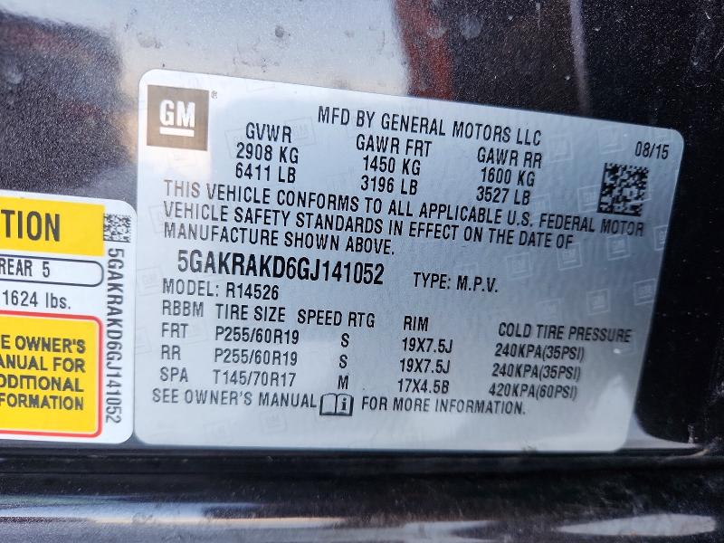 Продажа на аукционе авто 2016 Buick Enclave, vin: 5GAKRAKD6GJ141052, номер лота: 77130915