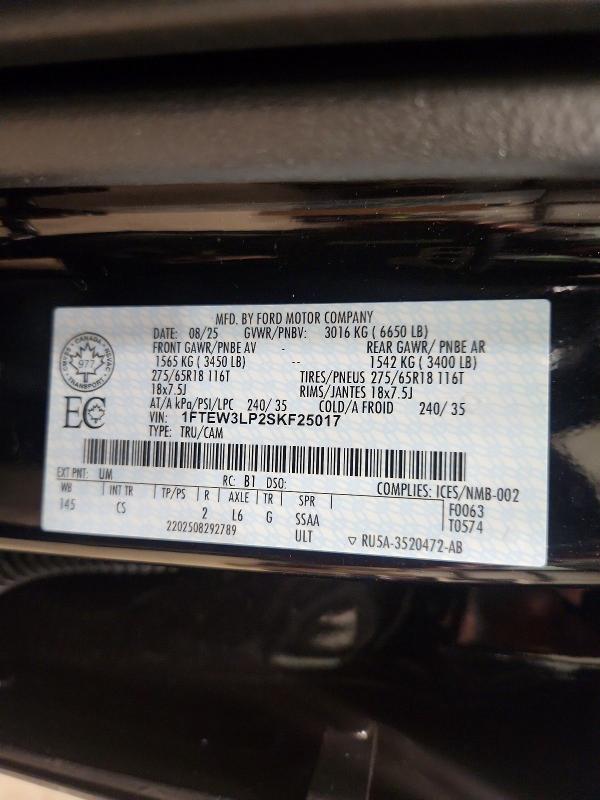 Продаж на аукціоні авто 2025 Ford F150, vin: 1FTEW3LP2SKF25017, номер лоту: 78078405