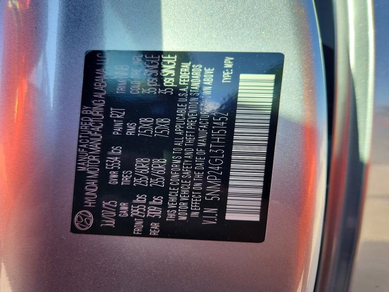77439055 :رقم المزاد ، 5NMP24GL3TH151452 vin ، 2026 Hyundai Santa Fe مزاد بيع