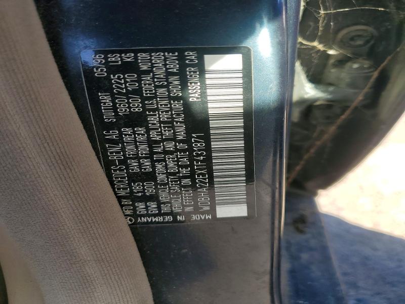 Aukcja sprzedaży 1996 Mercedes-benz C, vin: WDBHA22EXTF431871, numer aukcji: 76405295