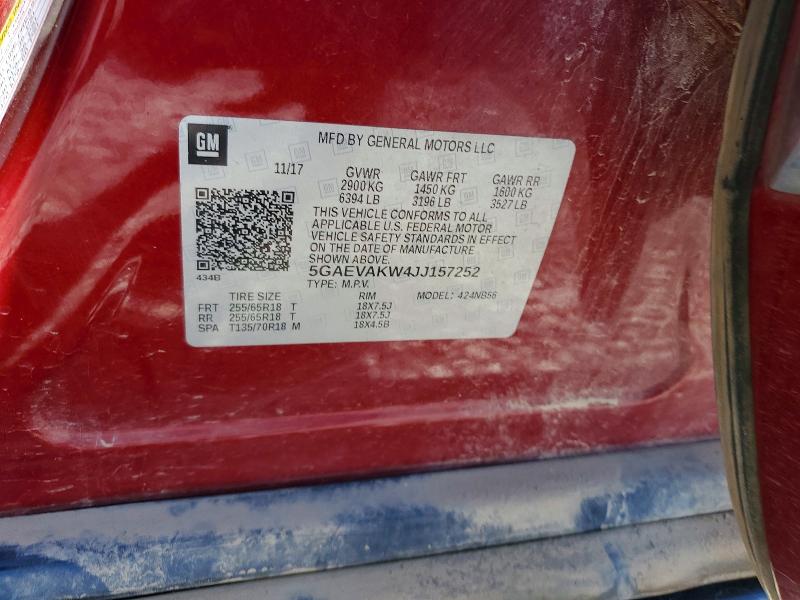 79416355 :رقم المزاد ، 5GAEVAKW4JJ157252 vin ، 2018 Buick Enclave مزاد بيع