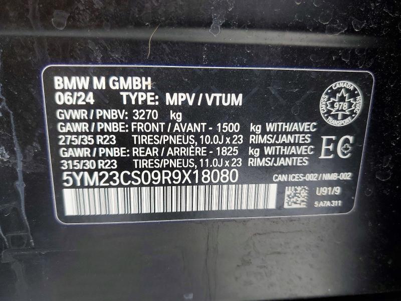 Продаж на аукціоні авто 2024 Bmw Xm, vin: 5YM23CS09R9X18080, номер лоту: 79062675