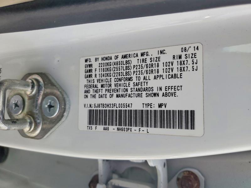 Продаж на аукціоні авто 2015 Acura Rdx, vin: 5J8TB3H33FL005547, номер лоту: 75637555