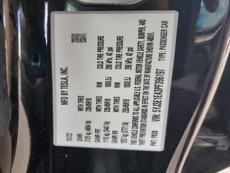 Aukcja sprzedaży 2023 Tesla Model 3, vin: 5YJ3E1EA3PF396197, numer aukcji: 75688285