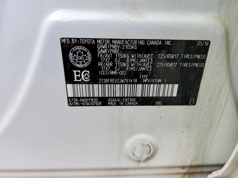 Aukcja sprzedaży 2018 Toyota Rav4, vin: 2T3BFREV2JW791418, numer aukcji: 77330245