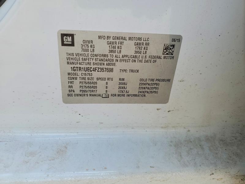 Auction sale of the 2015 Gmc Sierra, vin: 1GTR1UEC4FZ357698, lot number: 76831775