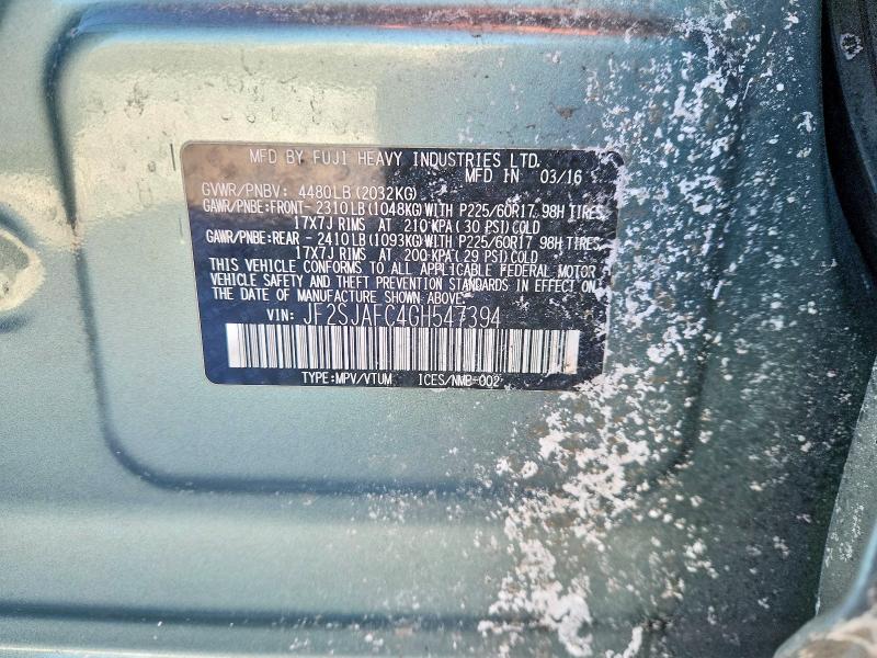 Продаж на аукціоні авто 2016 Subaru Forester, vin: JF2SJAFC4GH547394, номер лоту: 75958215